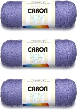 Caron Simply Soft Yarn for Crocheting & Knitting, Lavender Blue, 3-Pack