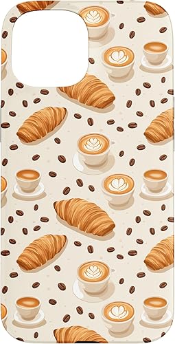 Miniatura 10 de Funda para iPhone 12 Pro Max Latte Art Croissant Barista Estética Estampado Neutral