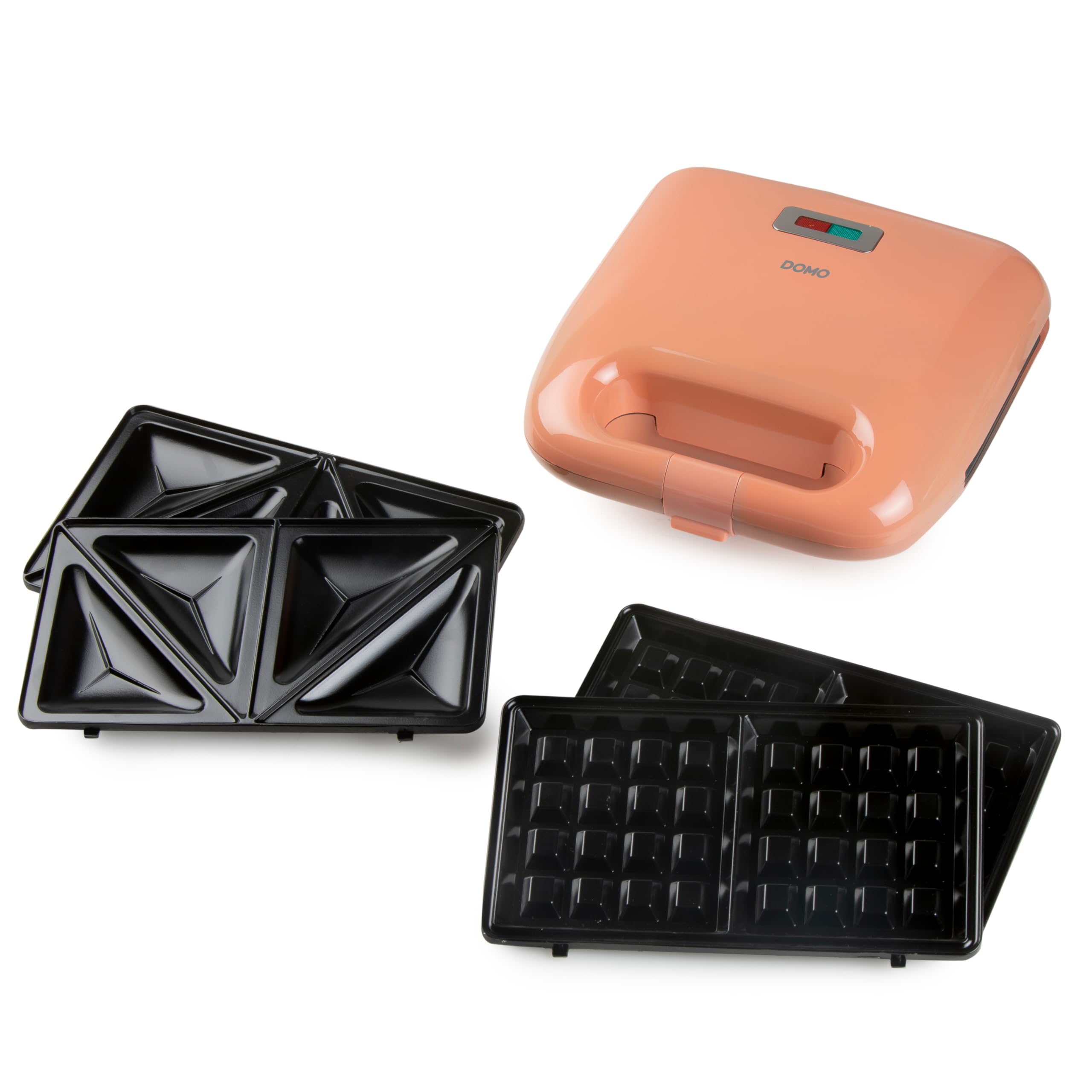 DOMO DO1106C - Sandwichera/gofrera 2 en 1 con placas intercambiables