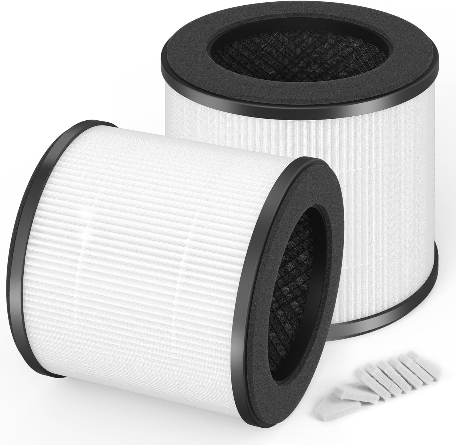 AC300 True HEPA Replacement Filter Compatible with Purivortex AC300 Purifiers, 3-in-1 H13 True HEPA Filter(2-Pack)-White
