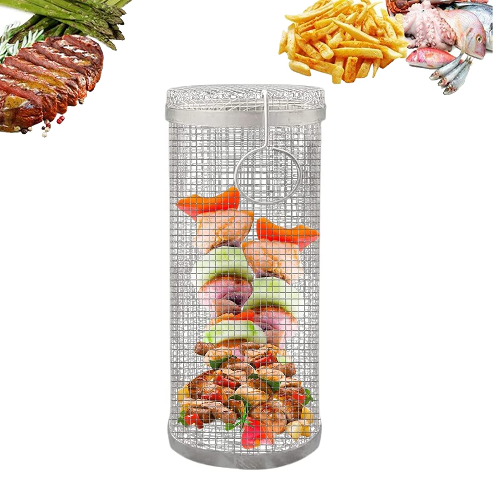 BATLAM Cestello per Barbecue, Fogli per Gabbie in Rete per Barbecue in Acciaio Inossidabile Accessori per Barbecue per grigliate all'aperto, Cestello per grigliate Ever-L (L)