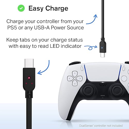 Miniatura 4 de Nyko Charge Link - 8 ft USB-C Charge Cable compatible with DualSense Controller Plus Other USB-C Compatble Devices - Equipped with LED Charging