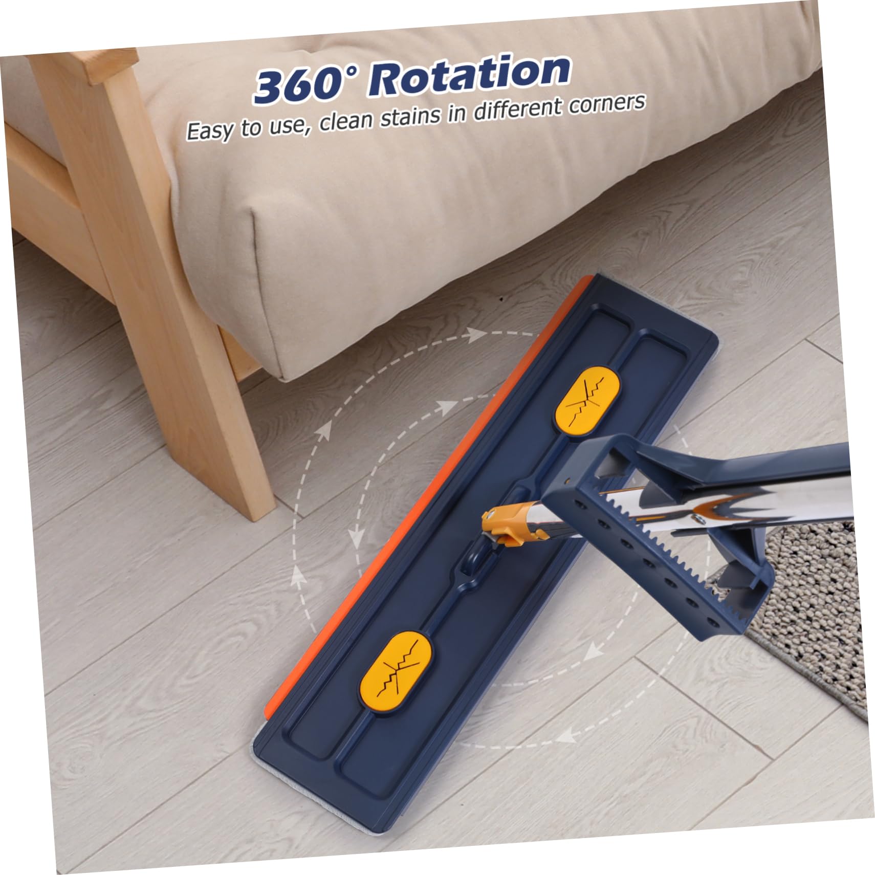 Beaupretty Trapeador Plano de Limpieza Compartimento y Secado Rápido, Material PVC y Aleación, Adecuado para Limpiar Suelos y Eliminar Polvo Eficazmente