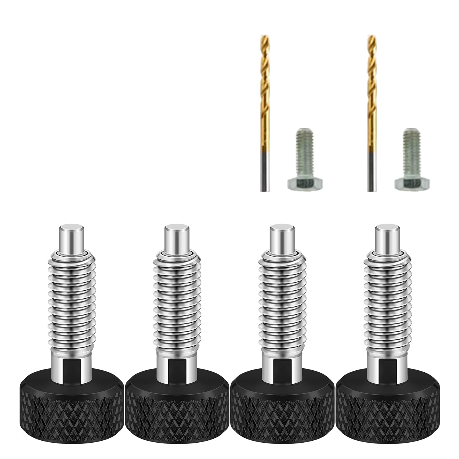 Fexxkg Black 4Pieces Releases Pin Sturdy Stainless Steel Spring Plunger Locking Bolts Accessory For Mechanical And Home Use Stainless Steel Locking Pin