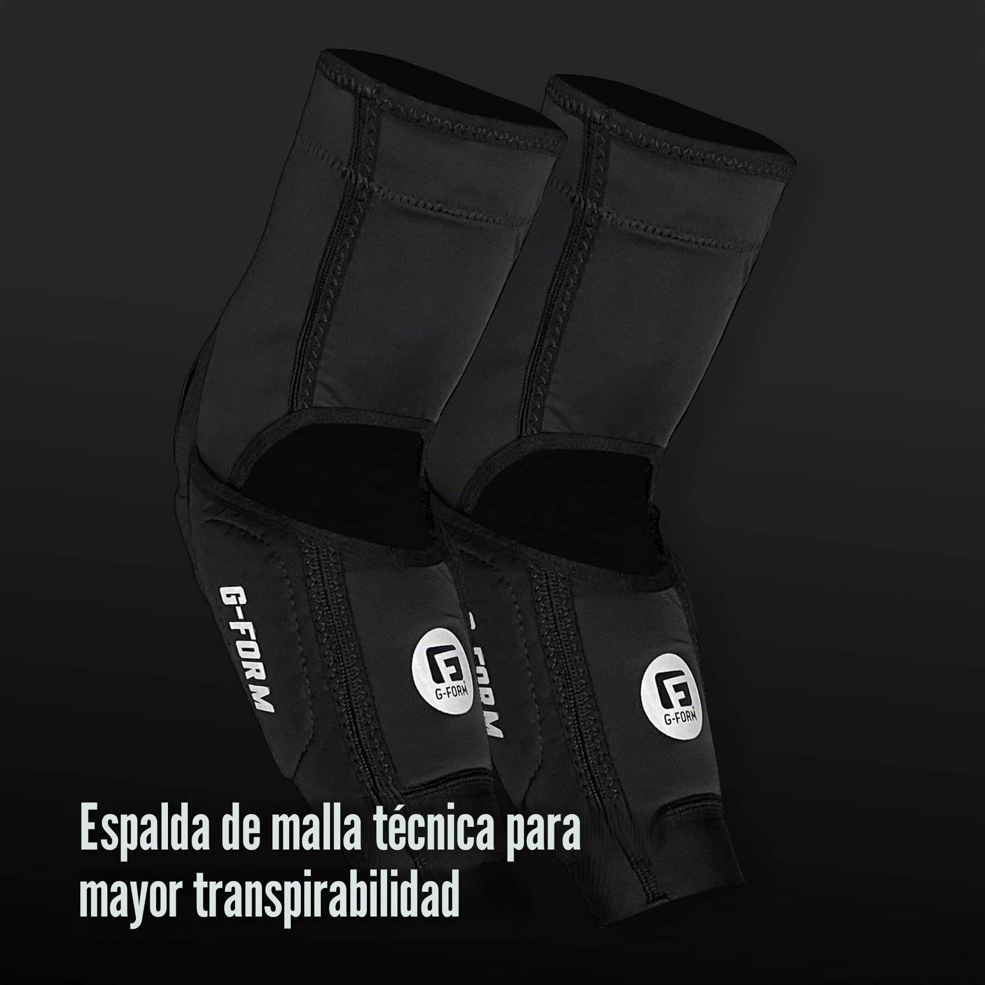 G-Form Mesa Coderas, Negro, Adulto Mediano | con Protecciones para MTB, Ciclismo, Skateboarding, Lavables a Máquina