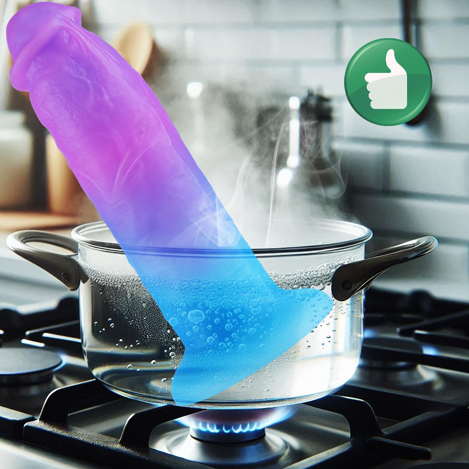 Dildo gigante realistico largo 7,4 cm, dildo in silicone spesso 33 cm, pene extra large graduato XXXL. Giocattolo sessuale per pene con ventosa anale spessa per punto G per uomini e donne esperti