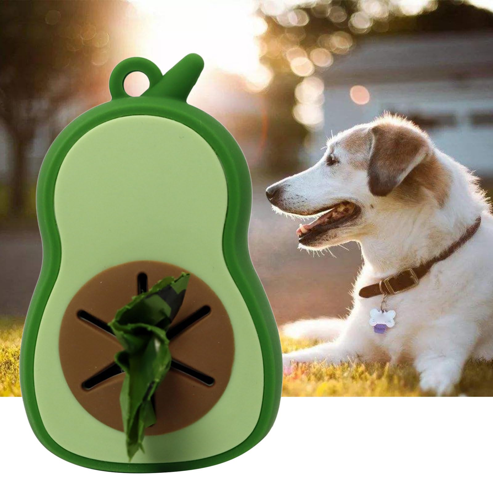 Distributeur de Sacs à déjections Canines en Forme d'avocat Distributeur de Sacs à déjections Canines Accessoires d'extérieur pour Animaux de Compagnie