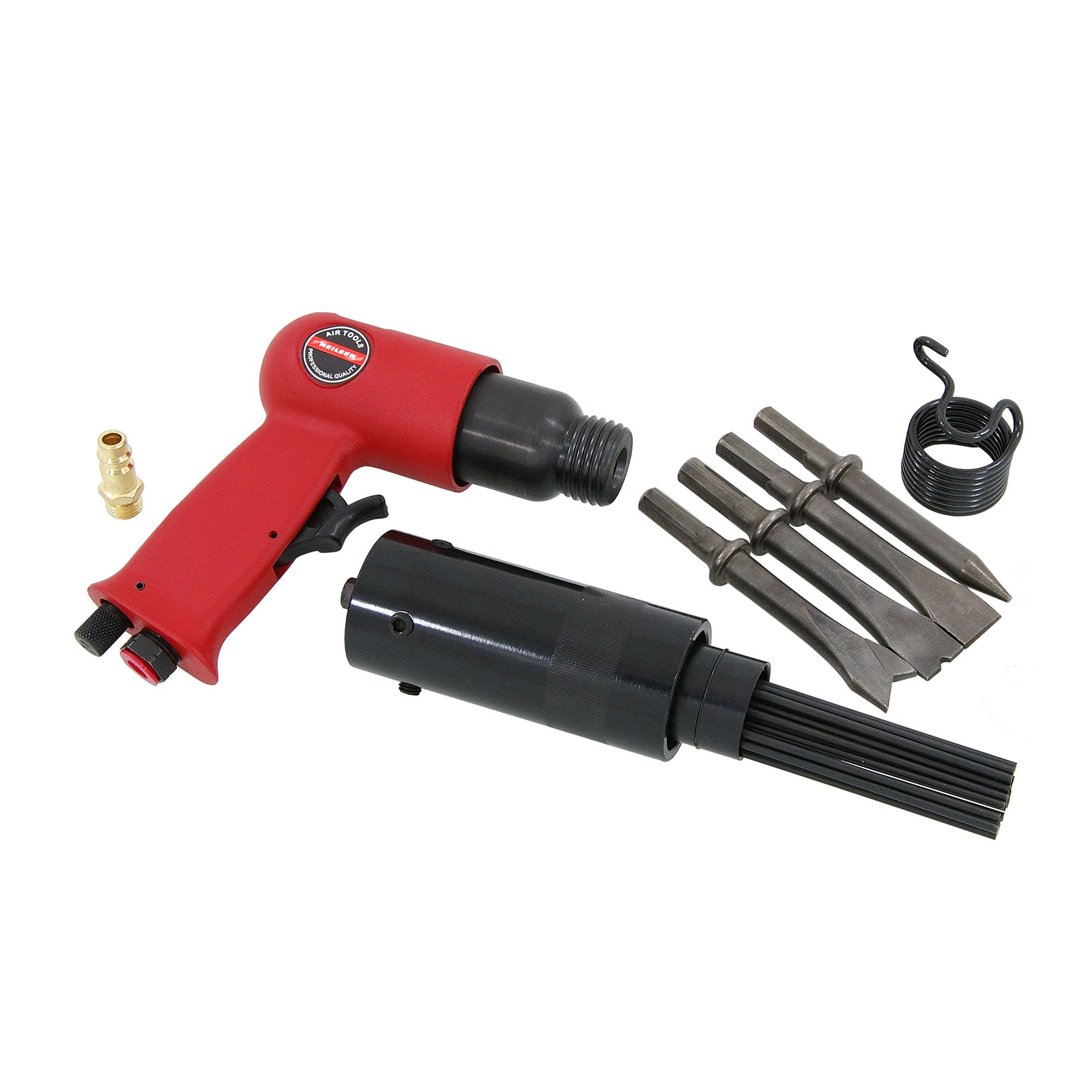 150mm Air Hammer Drill Gun With 4 X Chisels + Needle Descaler Paint Rust Remover
