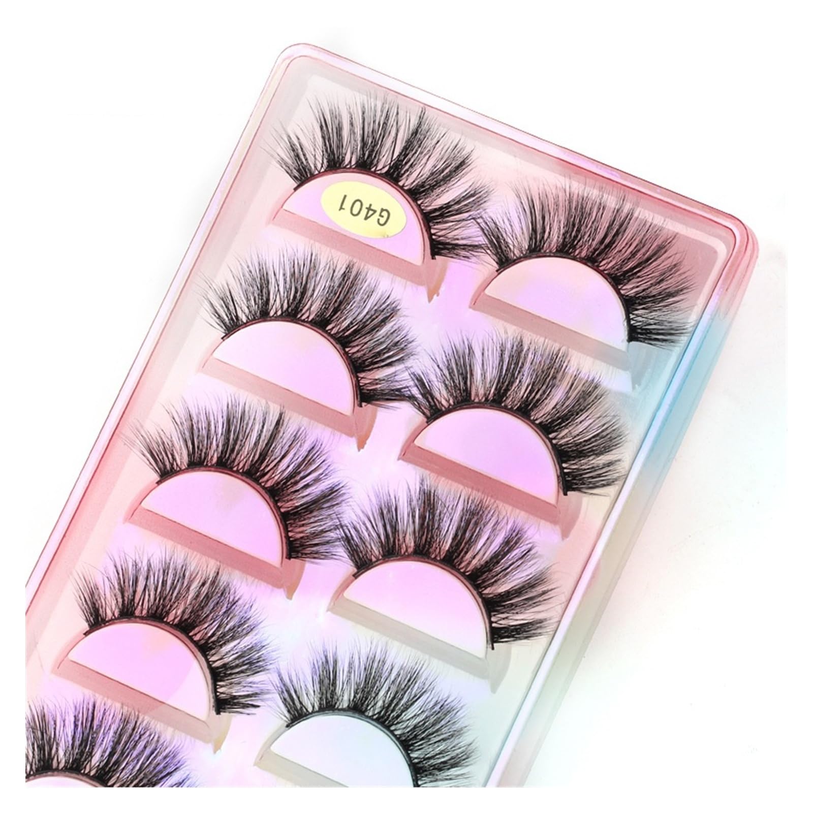 UAMOU Rzęsy z norek luzem 5 par naturalne długie sztuczne Cils Cilios Mink 3D sztuczne rzęsy makijaż puszyste rzęsy maquillaje Cheerfully (Color : G611CS, Size : 10 BOXES (50 pairs))