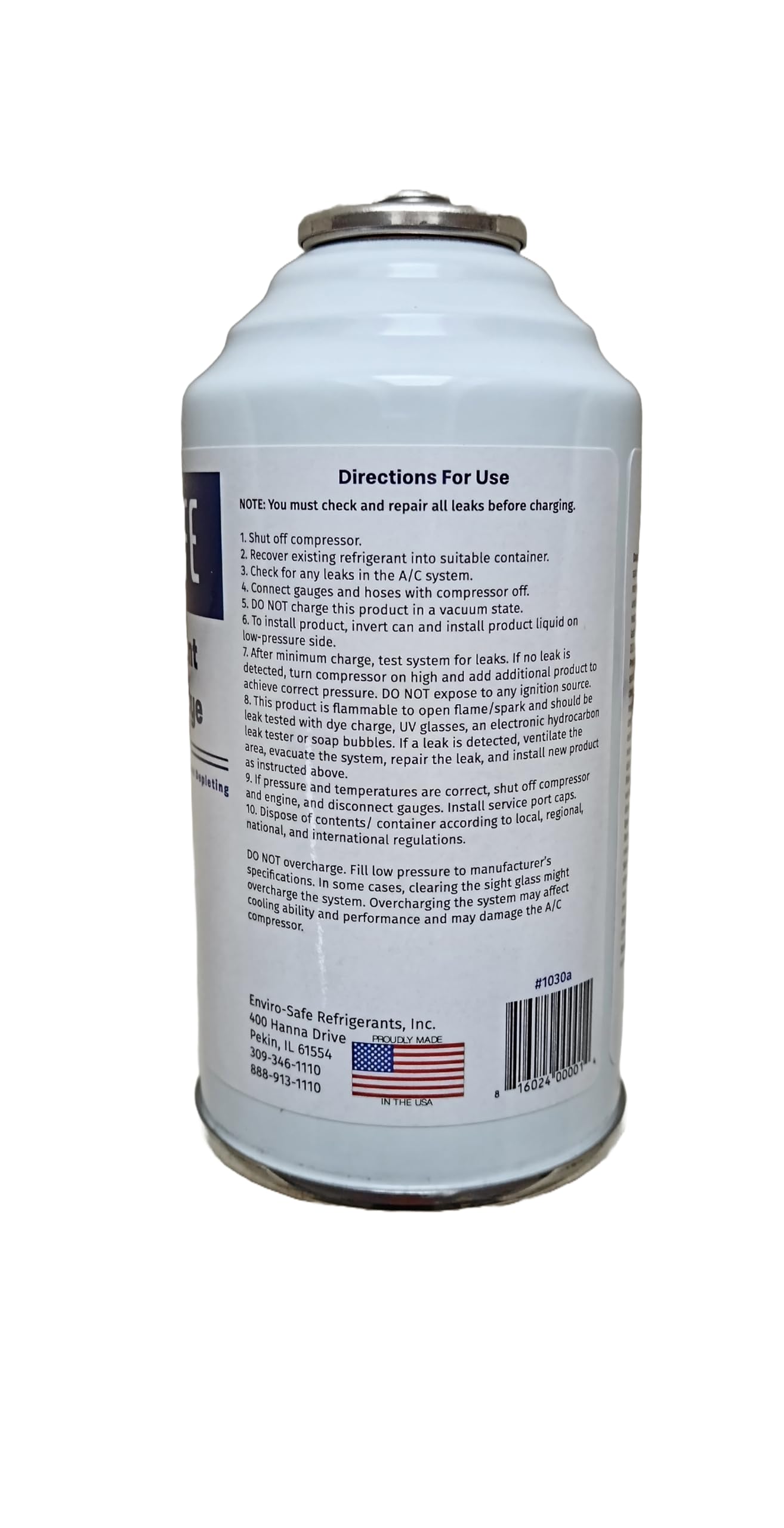 ENVIRO-SAFE Refrigerants, Inc. R134a Kältemittel Ersatz für R134a Replacement Refrigerant with Dye - 6 oz (R134+Stop Leak)