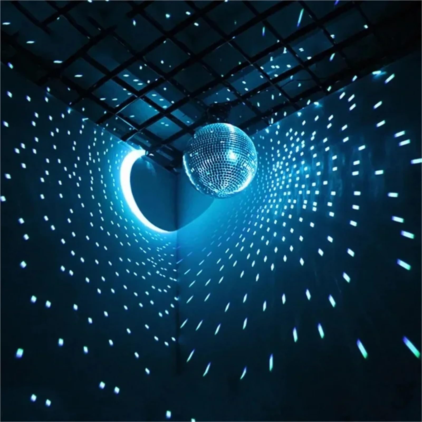 Boules disco miroir argentées de 10 à 25 cm, décoratives à suspendre, brillantes et réfléchissantes, for Noël ou un anniversaire.(20cm)