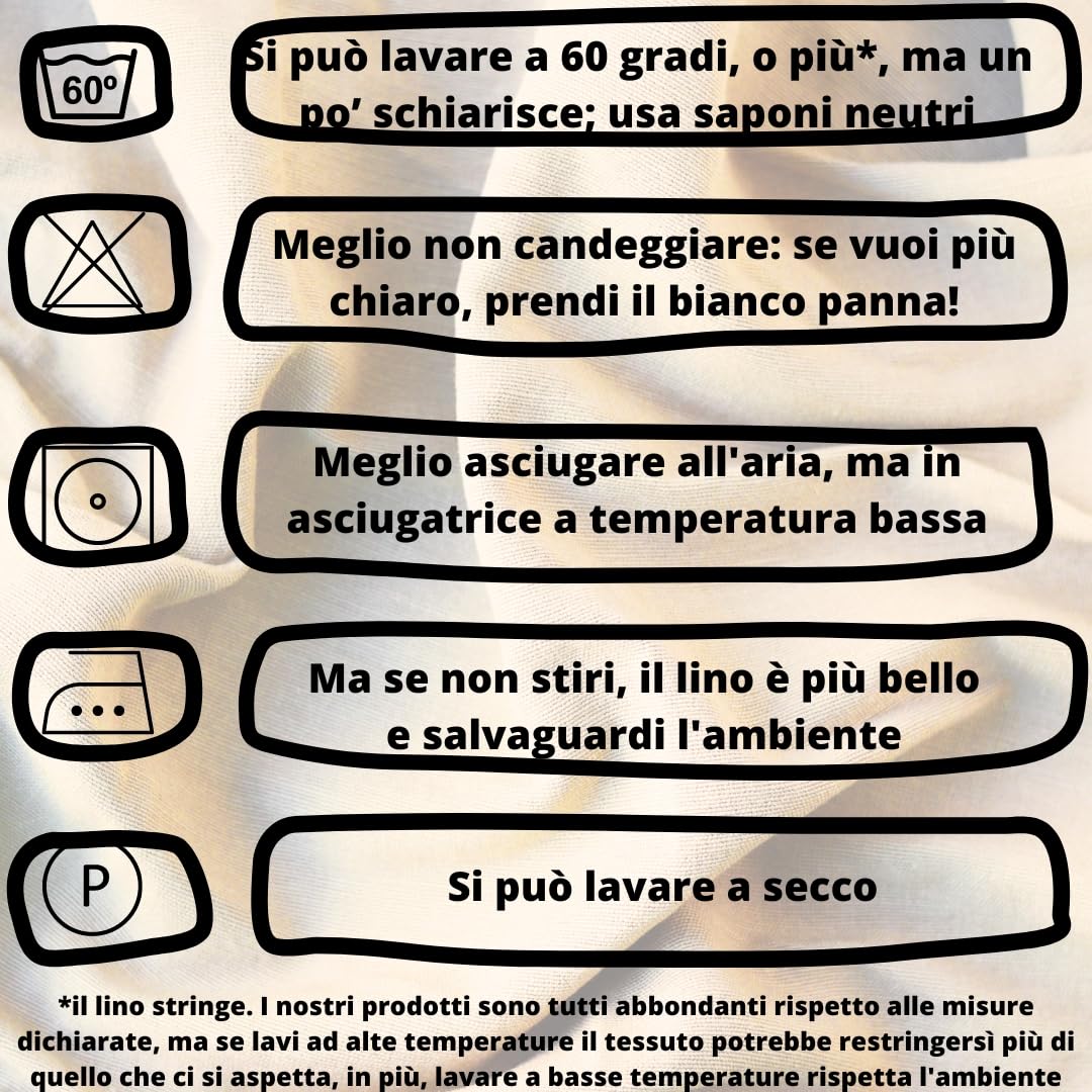 Cuore di lino - Toalla Ligera para el Rostro de Lino Puro 100% Made in Italy Ajour Natural (60 x 100 cm)
