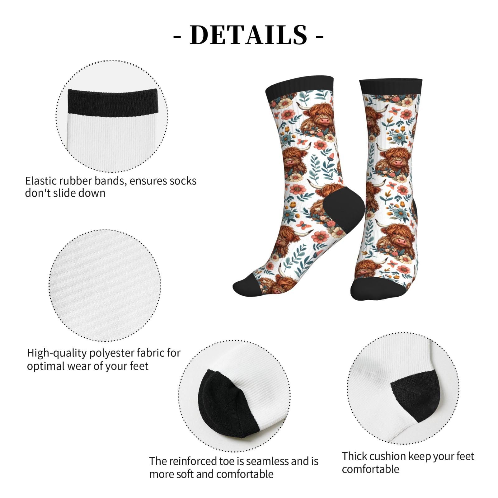 Calcetines de media pantorrilla, informales, divertidos, para mujeres, hombres, adolescentes, regalo (impresión 3D)