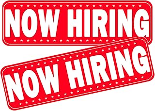 2 Pack Now Hiring Magnet for Cars and Trucks, 11.8 * 3.9 Inch Magnetic Car Signs with Strong Hold for Delivery Drivers, Business, Restaurants - Easy to Remove, Reusable Vehicle Magnet(Red-now hiring)