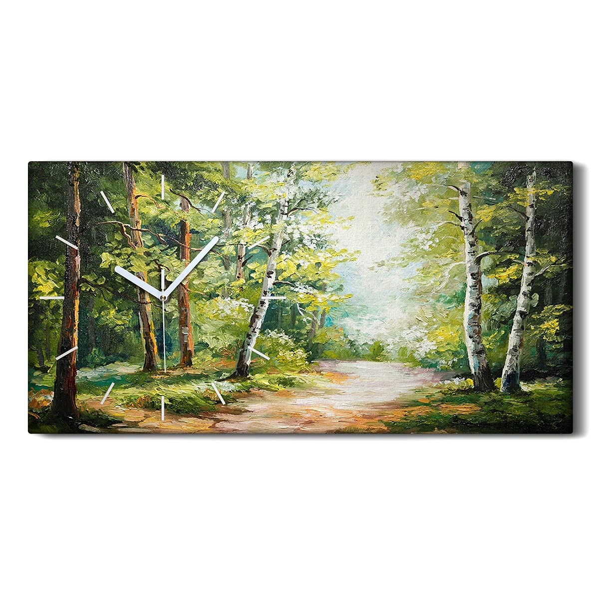 Horloge sur toile de maître 60x30cm art mural contemporain