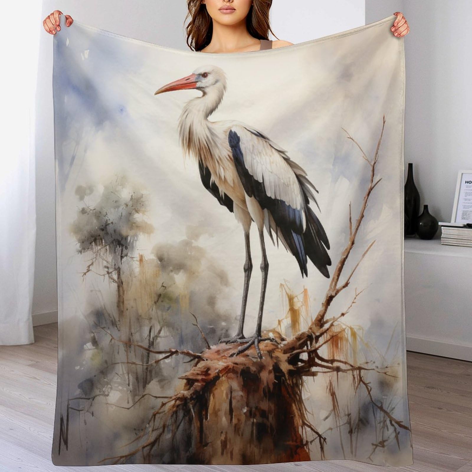 Couverture cigogne flannel entretien facile, fini les frissons sur le lit