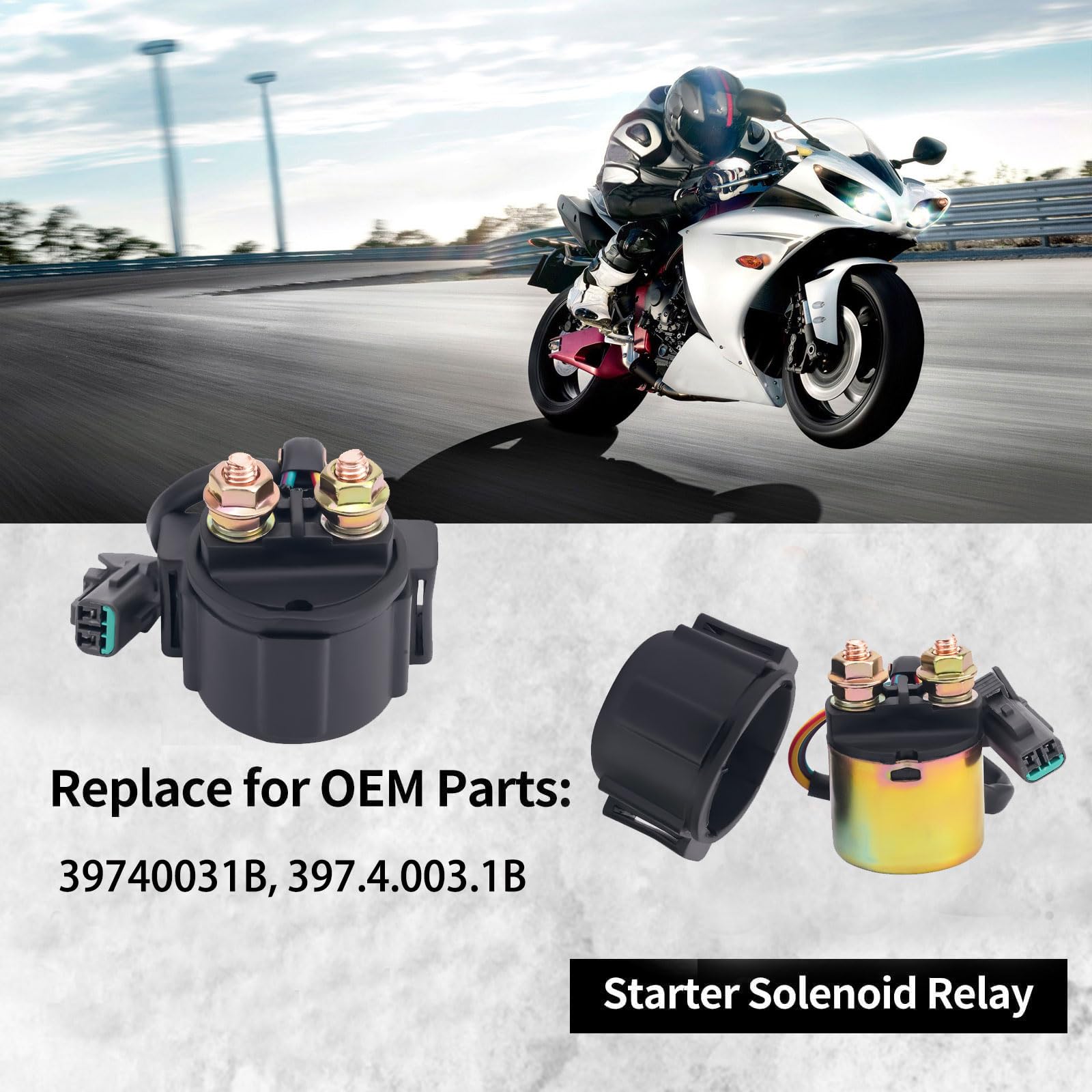 Relè solenoide avviamento 39740031B compatibile con Ducati 1098 1098 S 1198 R SP 848 848 1100 Evo Dark GT 1000 Sportclassic Touring 696 796 20° Anniversario Sport 1000 Sportclassic Biposto
