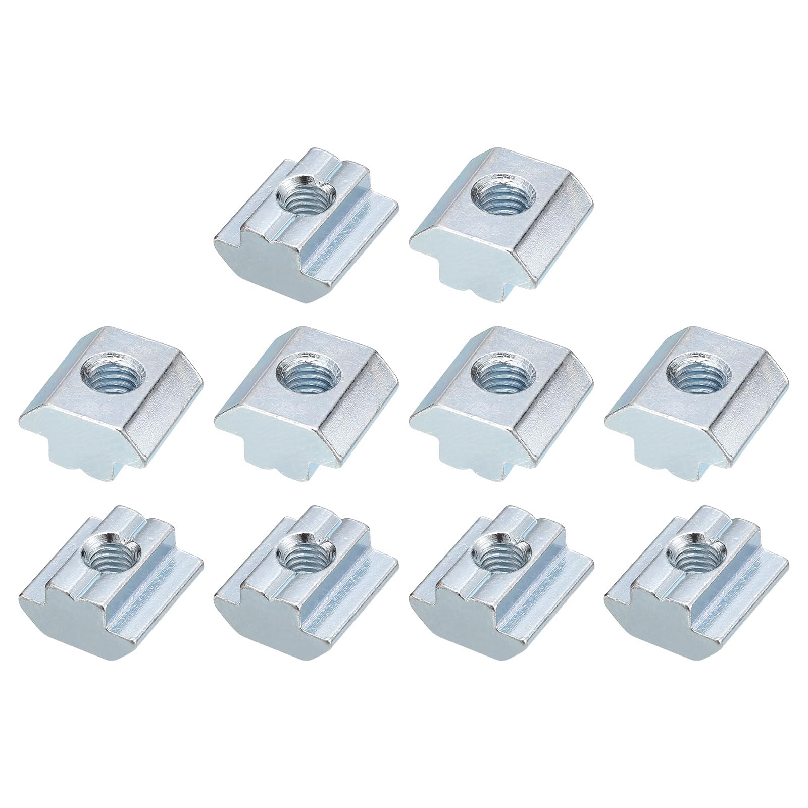 TOP-VIGOR M8 Sliding T Slot Nuts 30Pcs, Nickel Plated Carbon Steel Hammer Head Roll-in T-Nuts for 4545 Aluminium Extrusion Profile, T-Slot Fasteners for CNC and 3D Printer Assembly