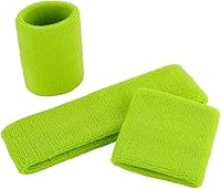 Vista 94 de ONUPGO - Conjunto de diadema y muñequeras deportivas para el sudor, hechas de algodón con bucles, muñequeras, contra humedad Rojo/Blanco/Azul