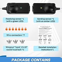 Vista 2 de Kit de sensor de seguridad 41A5034, repuesto para sensor de puerta de garaje Craftsman/Chamberlain/Liftmaster, compatible con abridores de puerta
