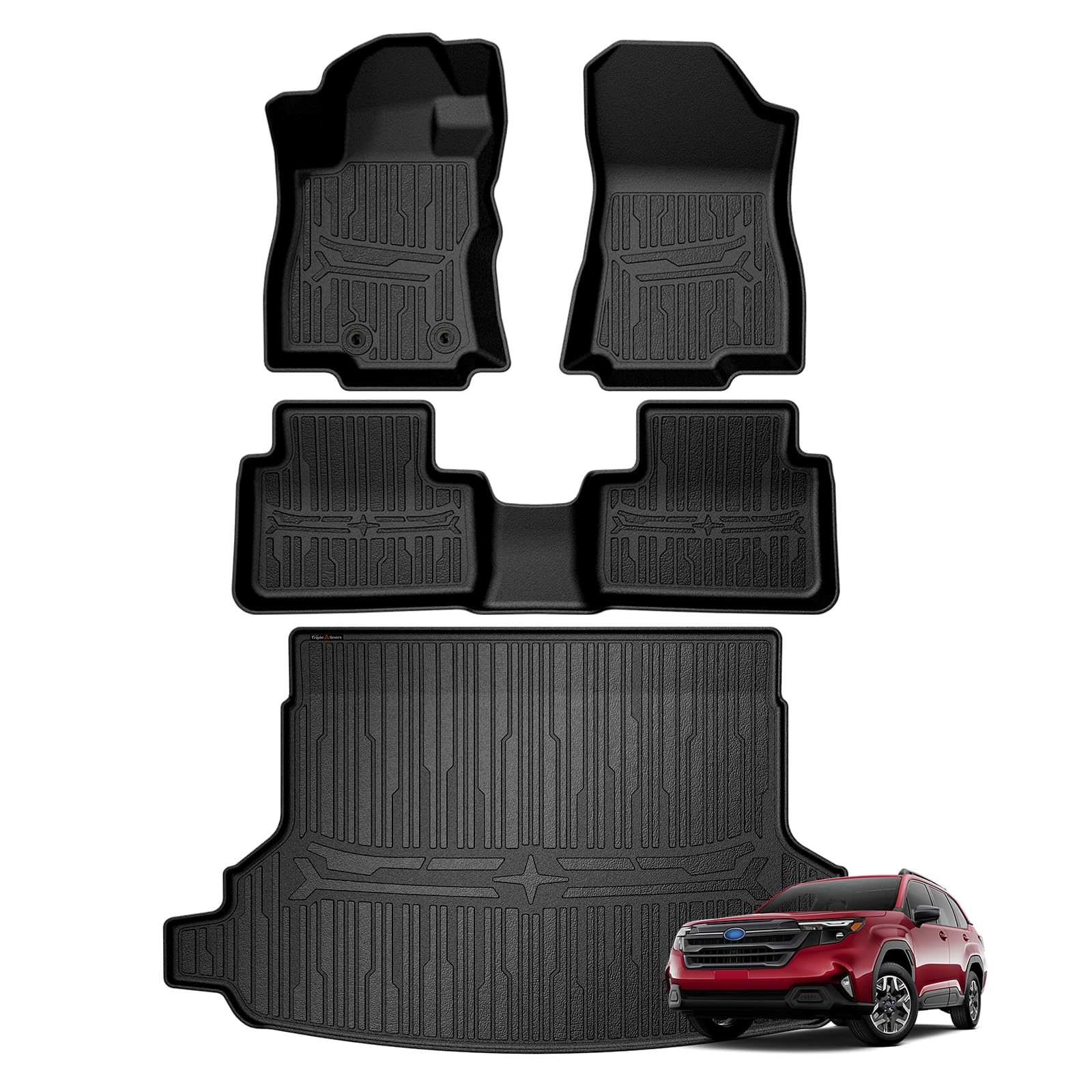 TripleAliners Trunk &amp; Floor Mats for 2025-2026 Subaru Forester, Not Hybrid