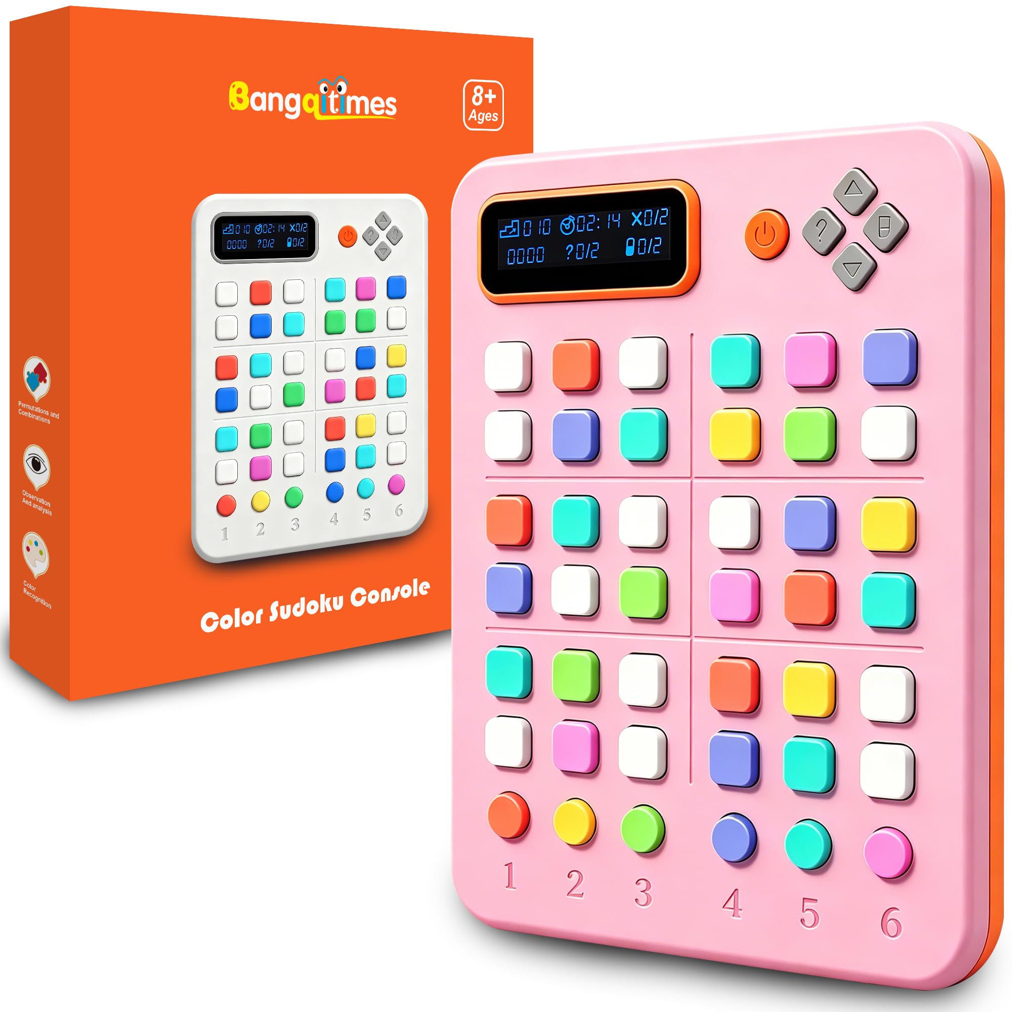 Bangqitimes Color Sudoku Console for Kids 8+, 500 Puzzles, 4 Game Modes | 6 colors instea…