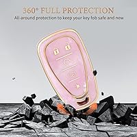 Vista 4 de OFFCURVE Funda para llavero de coche R para Chevy C5+llavero, rosa-dorado, Moderno