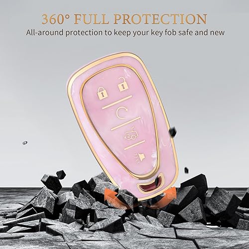 Miniatura 4 de OFFCURVE Funda para llavero de coche R para Chevy C5+llavero, rosa-dorado, Moderno