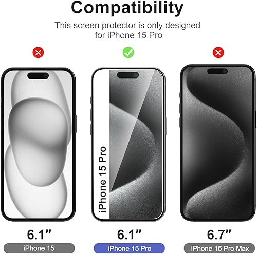 Miniatura 239 de NEW'C - Paquete de 3 protectores de pantalla para iPhone 14, iPhone 13, iPhone 13 Pro (6.1 pulgadas), protección mejorada de vidrio templado