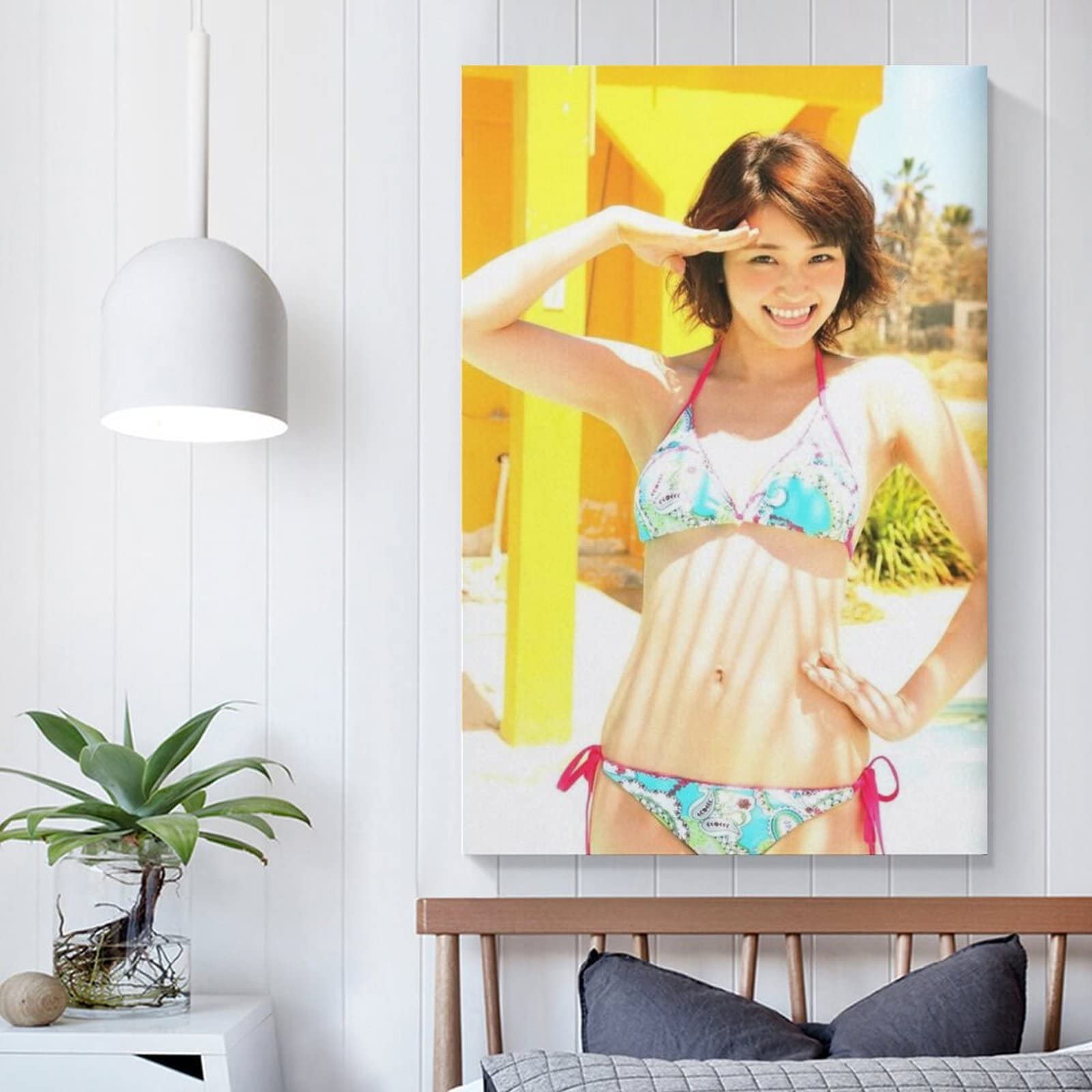 Amazon.co.jp: 岡本玲写真ビキニ水着ポスター絵画 キャンバス 芸術