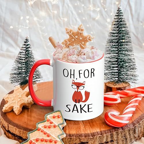 Miniatura 4 de Cabtnca Taza de café divertida con texto en inglés "Oh For Fox Sake", divertidas tazas de café para mujeres, tazas divertidas para compañeros de