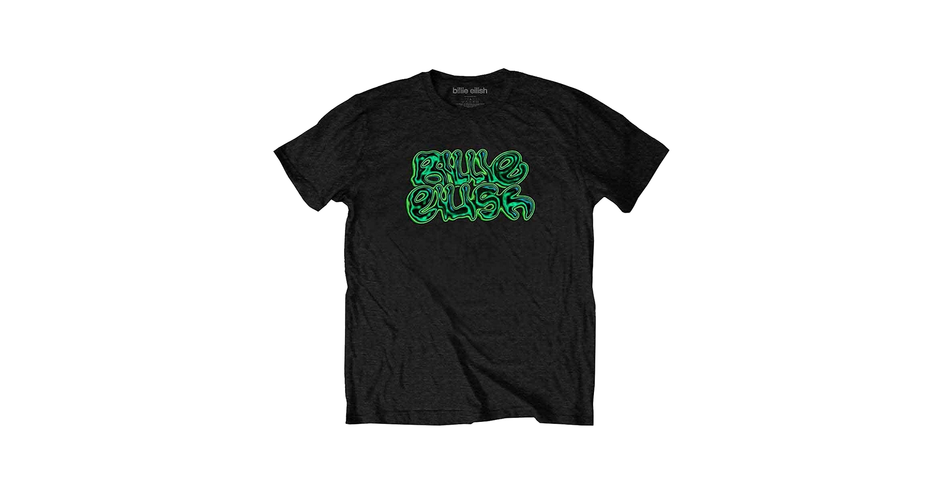 Billie Eilish T Shirt Neon Logo Official Unisex Black Size S