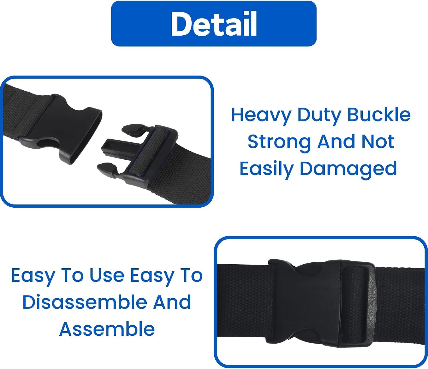 60 Inch Adjustable Gait Belts for Seniors - Comfortable Buckle Protect Cover Keep Belt Buckle Reaching the Waist,Supports up to 350 lbs(Black, 60INCH Quick Release Buckle)