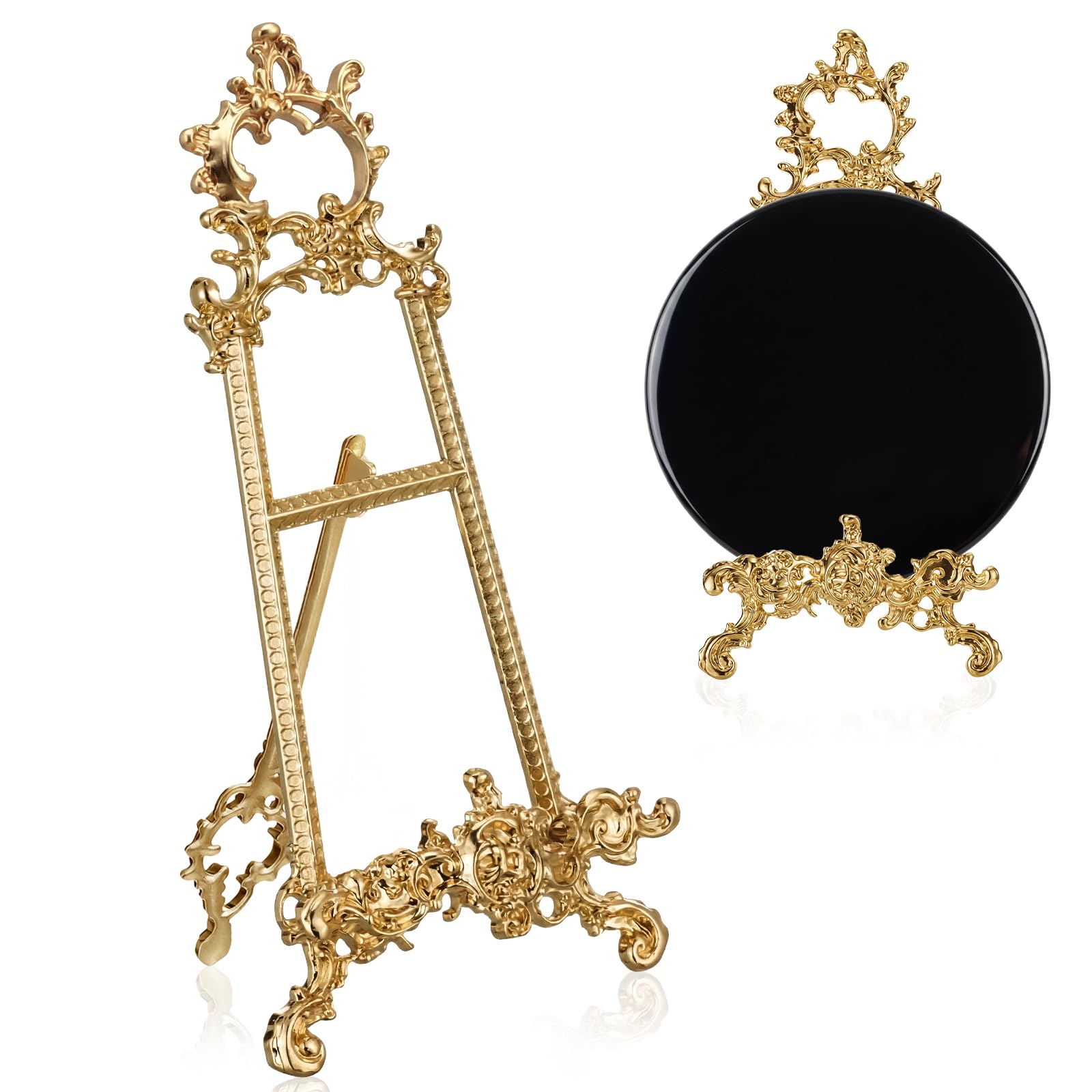 Photo 1 of Novabright Ornate Metal Display Stand Only, 11.5 Inch Vintage Decorative Easel for Scrying Mirrors, Small Plates, Photos, Crystal & Altar