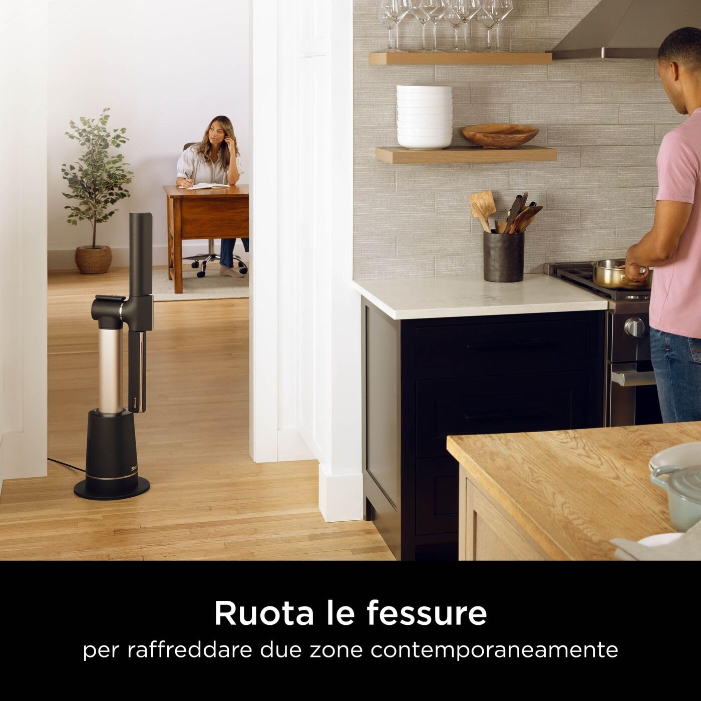 Shark TurboBlade Ventilateur colonne sans pale, Rafraîchissement multidirectionnel à haute vitesse jusqu’à 20 mètres, Discret, 10 vitesses, 180°, Facile à nettoyer, Ventilateur Carbone TF200SEU