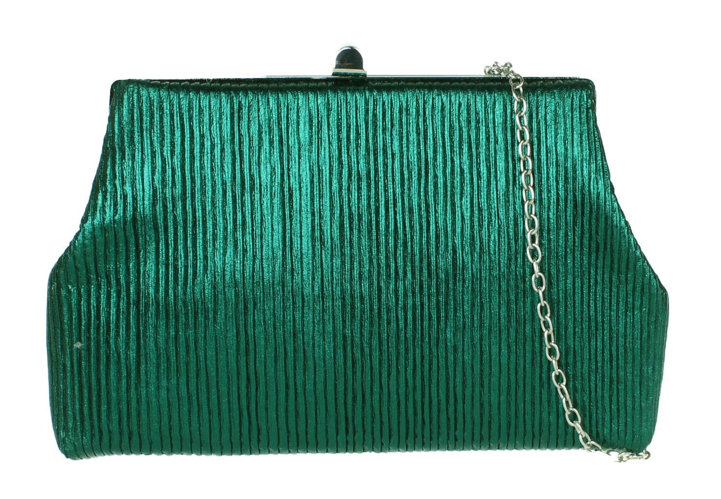 Pochette de soirée rétro plissée paillettes sac main mariage - 7