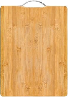 MOMENT Bamboo Cutting Boards for Kitchen, Extra Large Wood Cutting Board with Deep Juice Groove and Handle Heavy Duty Chopping board, [ 34 x 24cm ]