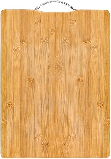 MOMENT Bamboo Cutting Boards for Kitchen, Extra Large Wood Cutting Board with Deep Juice Groove and Handle Heavy Duty Chop...