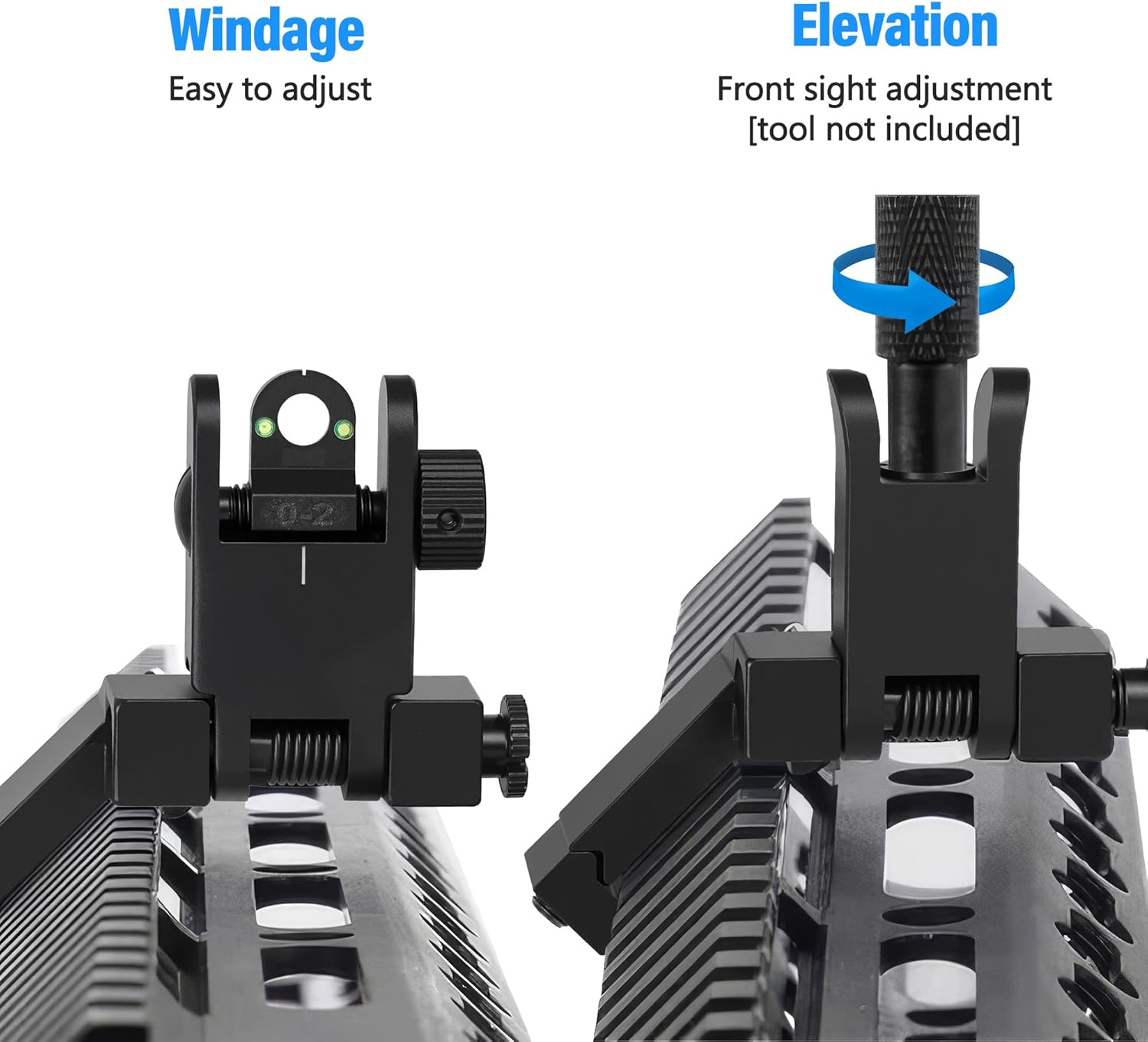 45 Degree Offset Iron Sights with Fiber Optics Red Green Dots,Flip Up Front Rear Sights,BUIS Backup Sight Set,Tool-Free Adjustable Front Sight Rapid Transition,Fits Picatinny and Weaver Rails