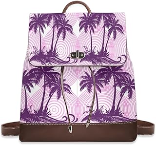 Women Bags Backpack PU Leather Zipper Bags Casual Backpacks Shoulder Bags Purse for Women Fashion Designer Ladies Shoulder Bags Travel Backpack(Exotic Palms Trees), Exotic Palms Trees