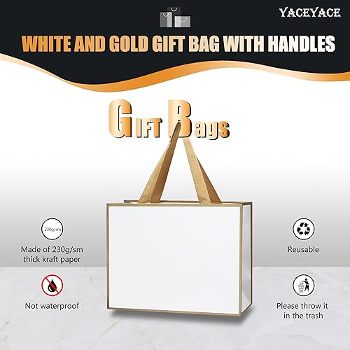 Vista 48 de Bolsas de regalo negras con asas de cinta, 20 bolsas de papel negras medianas de 8 x 4.25 x 10.5 pulgadas, bolsa de compras, bolsa de regalo