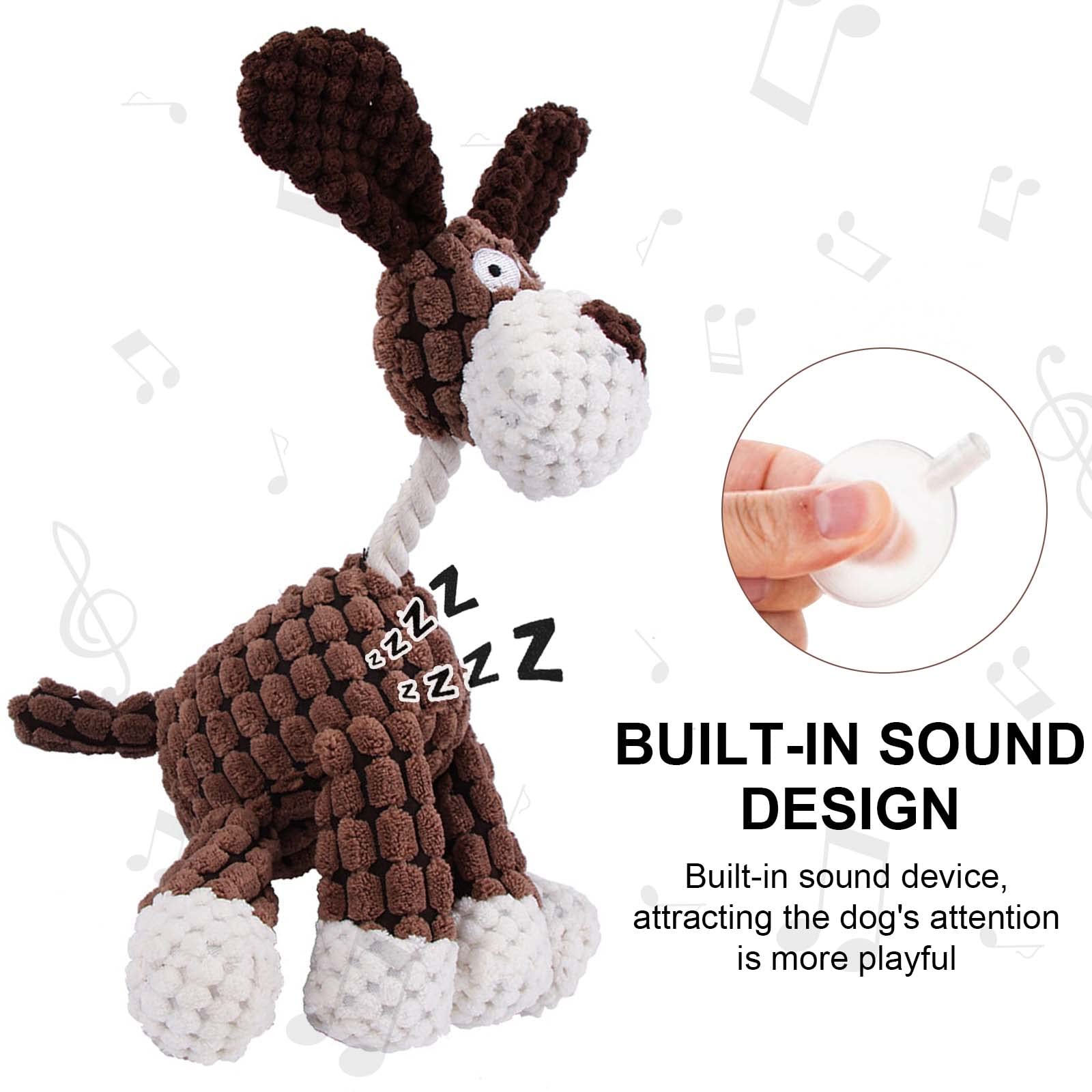 Giocattoli Per Cani Con Squeak - Peluche Masticabili Per Piccole E Medie Taglie, Marrone - Foto 9