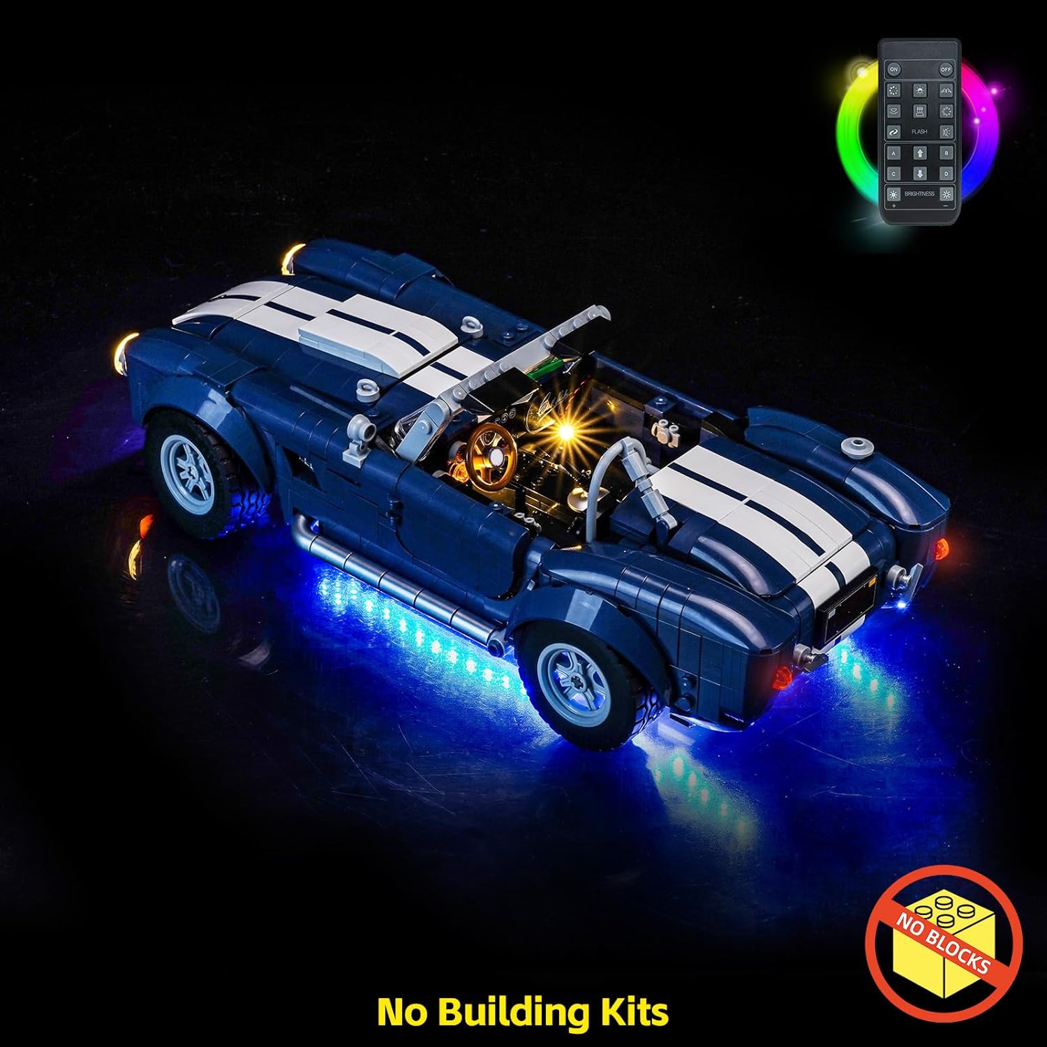 BrickBling LED Light Kit Compatible with Lego Shelby Cobra 427 S/C 10357 - Excluding Bricks (RC Version)