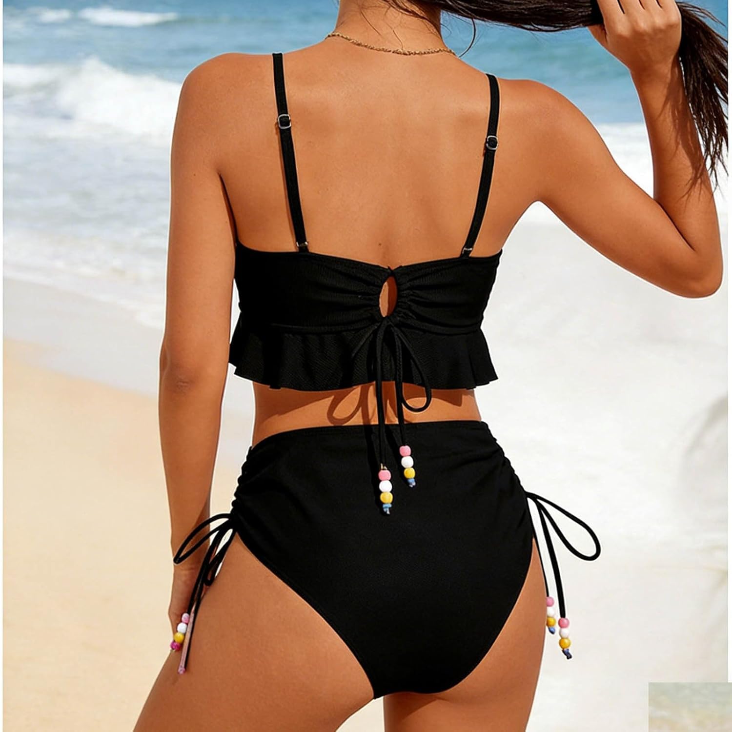 Bikini Sets for Women Solid Color Strap Bikini Off-Shoulder Swimsuit Set 2026