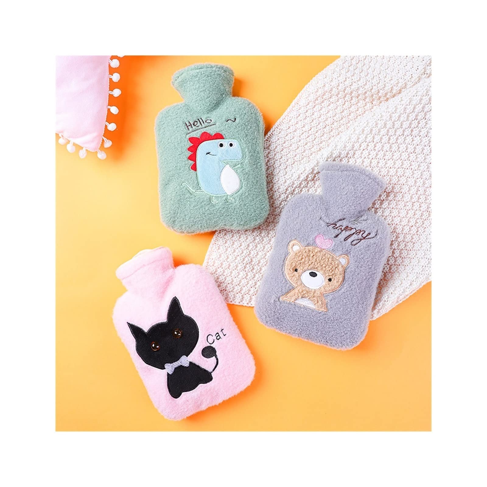 Termofor Warm Belly Treasure Warmer Filled Mini Przeciwwybuchowy przenośny zimowy ogrzewacz do rąk wielokrotnego użytku Butelka z gorącą wodą, trwała (Color : 03)