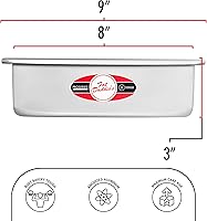 Vista 3 de Fat Daddio's PSQCC-883 - Sartén cuadrada para tartas de queso, 8 x 8 x 3 pulgadas, color plateado