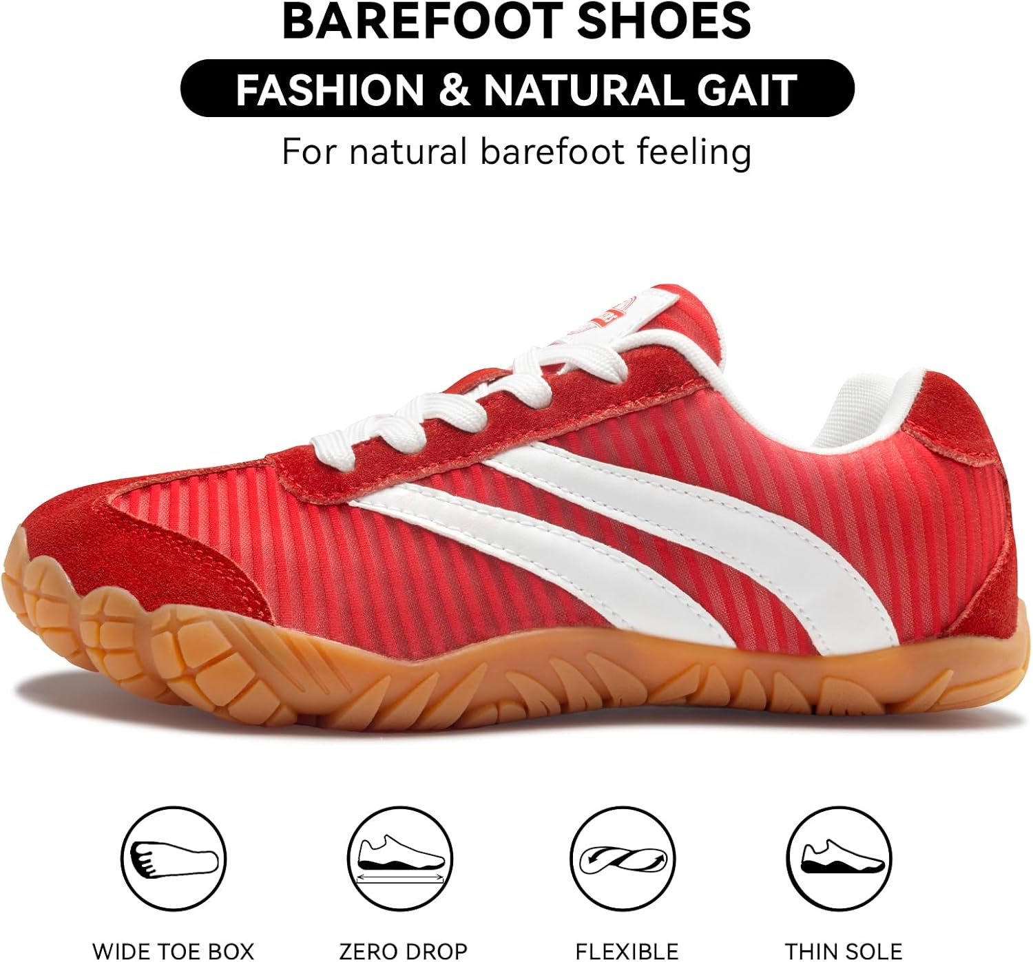 Barefoot Shoes Women Men - Wide Toe Box Sneakers Women Casual Tennis Shoe | Zero Drop Minimalist Trainers Hiking Walking Shoes | Lightweight Breathable Non-Slip Comfortable Fashion Sneakers Footwear