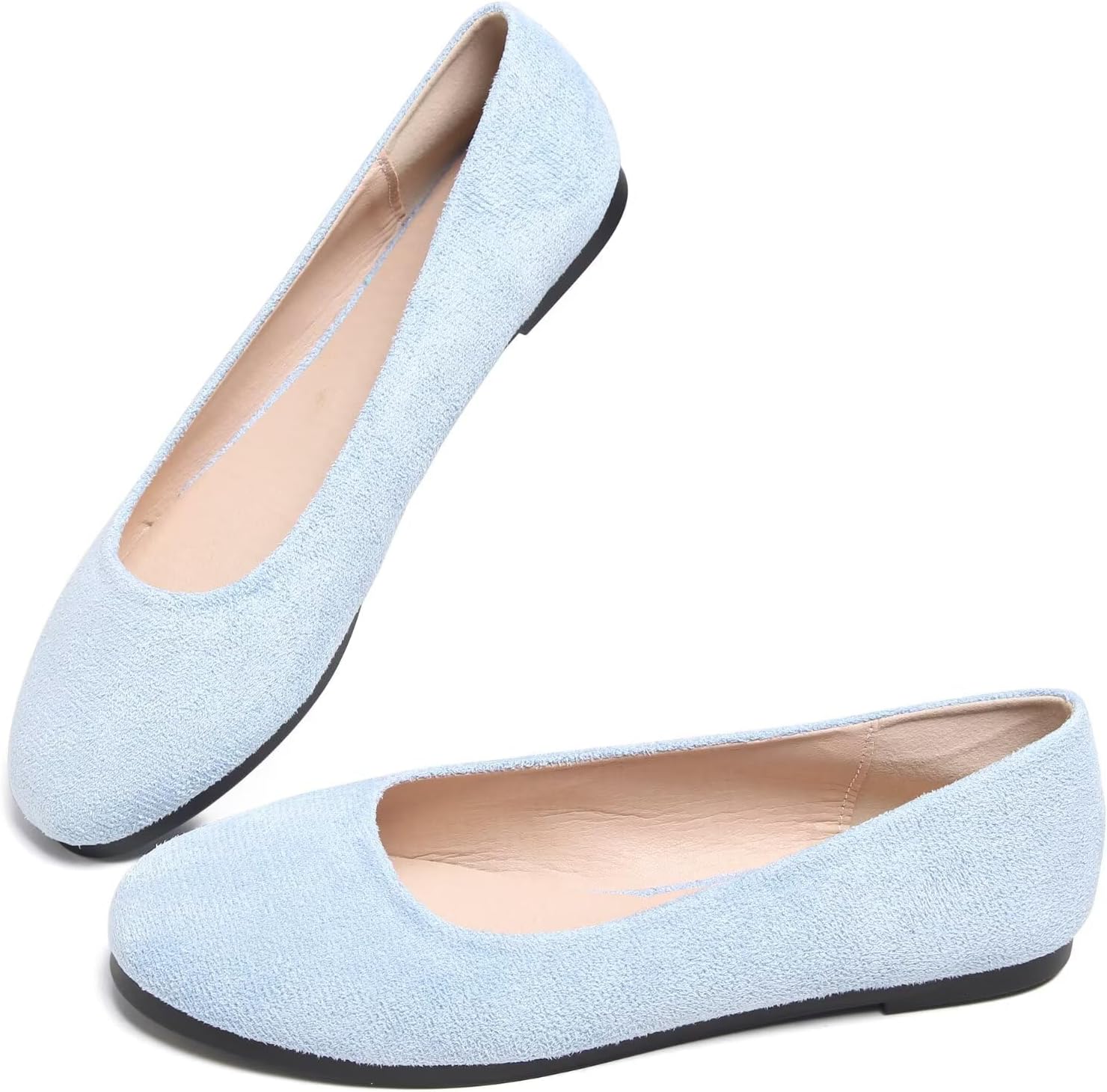 Dear Time Women Flat Shoes Casual Comfortable Slip on Pointed Toe Ballet Flats Blue-1 US 6.5 - Image 5