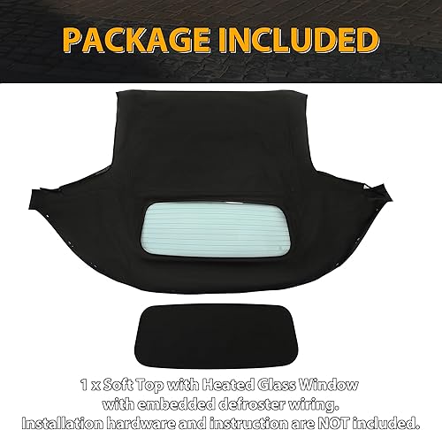 Miniatura 6 de KUAFU Parte superior suave convertible compatible con Mazda Miata 1990-2005 - Parte superior de vinilo con ventana de vidrio calentada, color negro