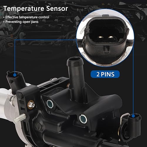 Miniatura 3 de HARUMA Conjunto de carcasa del termostato del refrigerante del motor para Chevrolet Aveo 2009-2011 2009-2011 para Chevrolet Aveo5 2009-2010 para